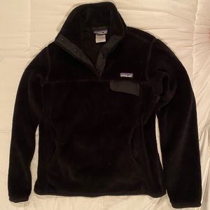 Patagonia black pullover snap fleece jacket